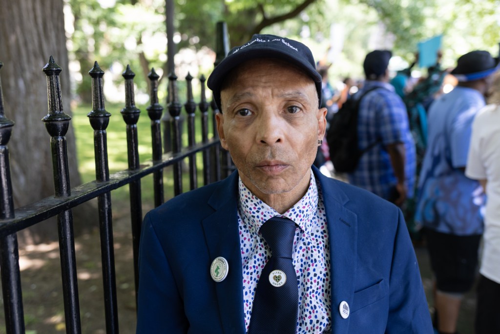 Close Rikers advocate Victor Herrera spoke outside City Hall about his experiences with the NYPD using mental health as a pretext to arrest people