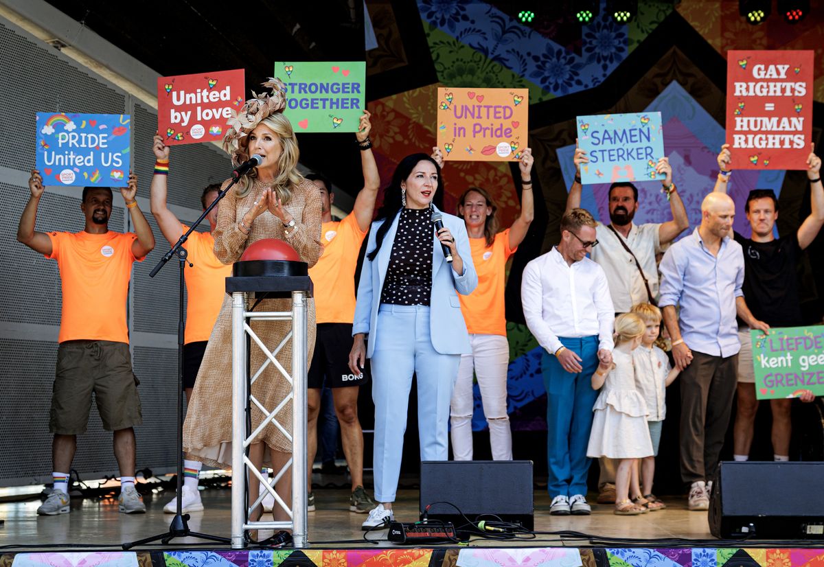 For Amsterdam Pride, Queen Máxima revisited one of her most memorable fashion combinations.