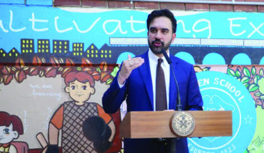 New York City Mayor Zohran Mamdani speaks with the press to make a childcare announcement in Jackson Heights, Queens, on May 19, 2026. Photo by Nicholas Zifcak.