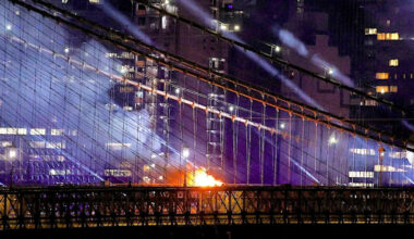 Brooklyn Bridge catches fire amid NYC fireworks display as Trump hails it in DC speech