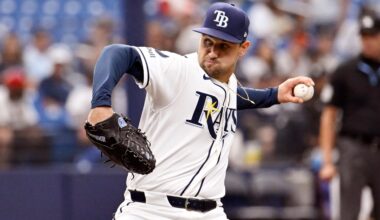 Tampa Bay Rays pitcher Ian Seymour throws during the first inning of a baseball game against the New York Yankees Tuesday, July 7, 2026, in St. Petersburg, Fla. (AP Photo/Jason Behnken)