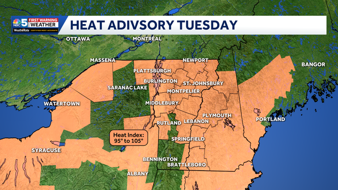 Heat Advisory Heat advisory in effect through Tuesday evening.