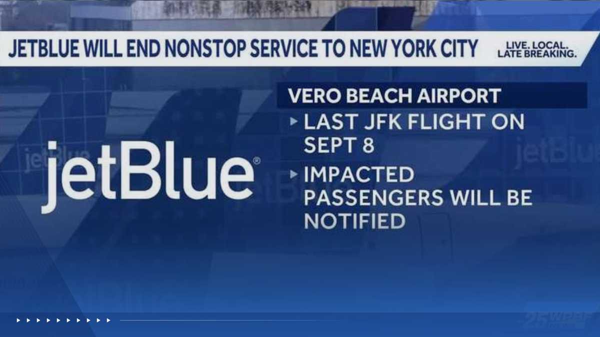 JetBlue to end nonstop Vero Beach to New York flights in September