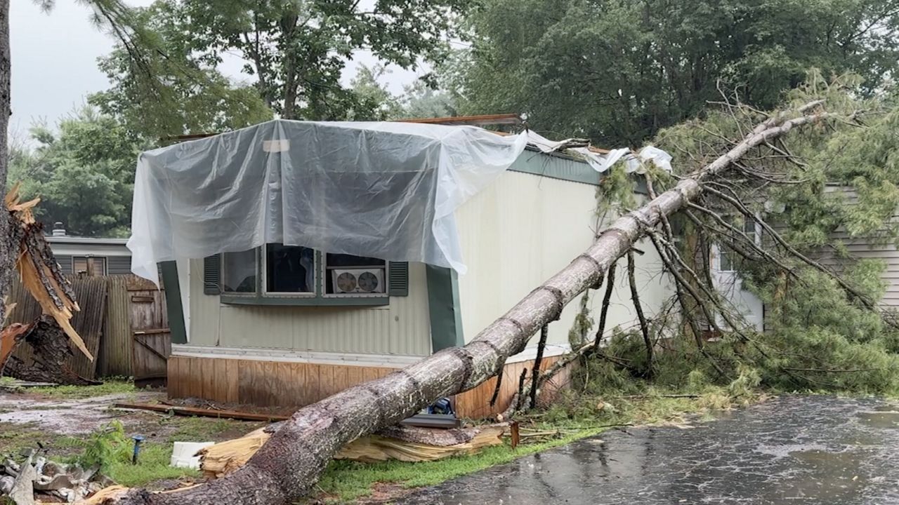 Trees fall in River Valley Estates, damaging home