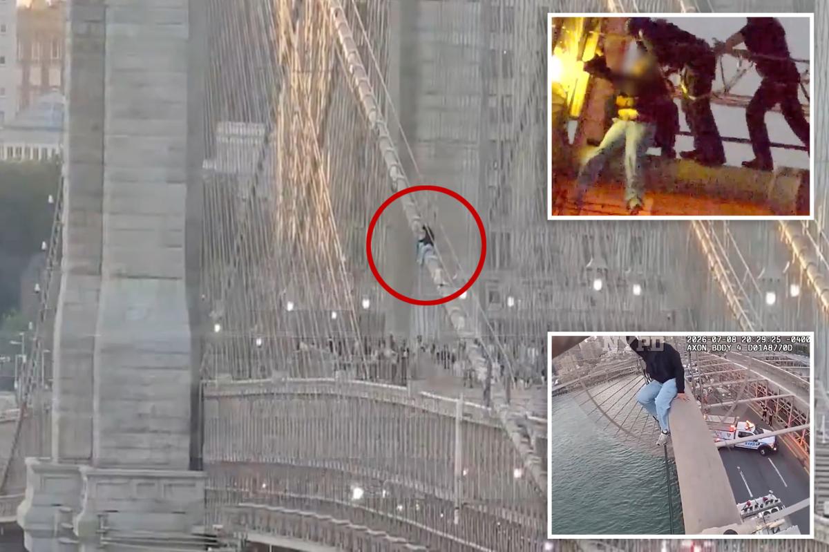 NYPD bodycam captures moment hero cops pull distraught woman off Brooklyn Bridge: 'Don't do it!'