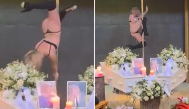 Pole dancer performs at funeral to Queen's 'The Show Must Go On'
