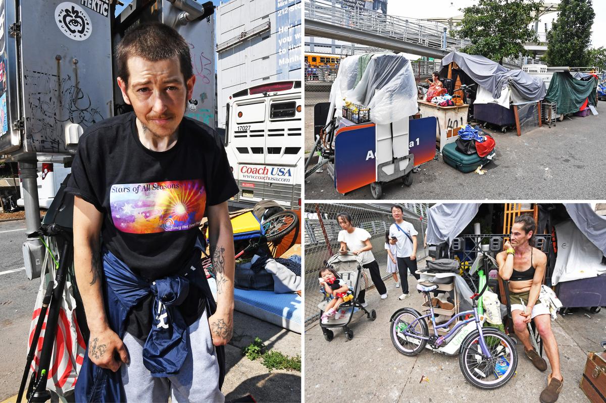 Homeless encampments thriving near Intrepid Museum, but city won't tear them down
