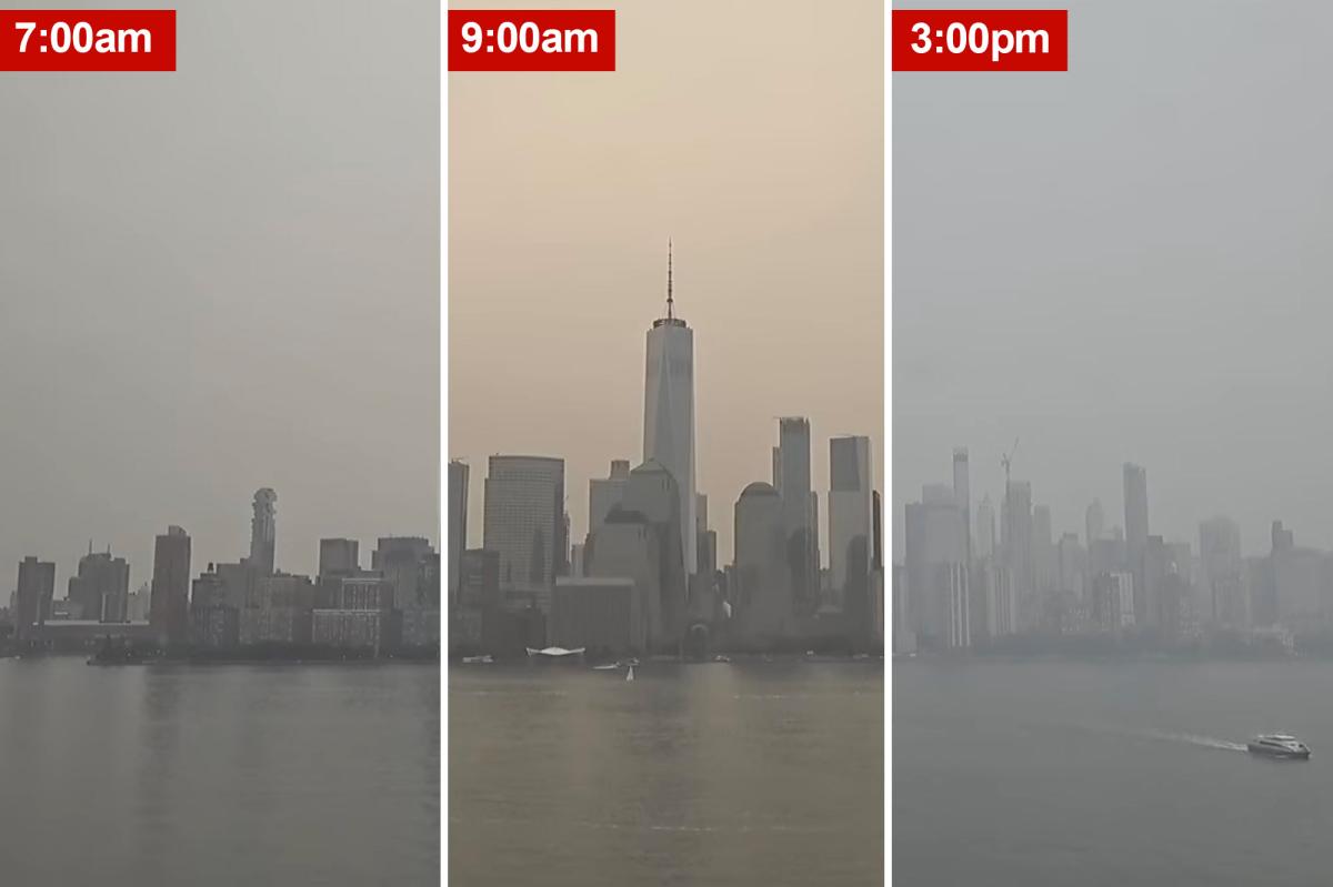 Timelapse captures wildfire smog slowly engulf NYC skyline