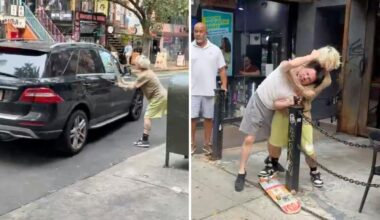 Skateboarder, Mercedes driver battled over prime NYC parking spot in wild video: police