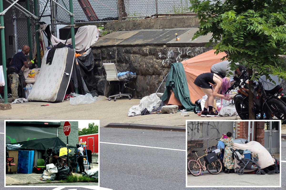 Stubborn vagrants at NYC's Intrepid encampments set up new shelters in game of cleanup Whack-a-Mole