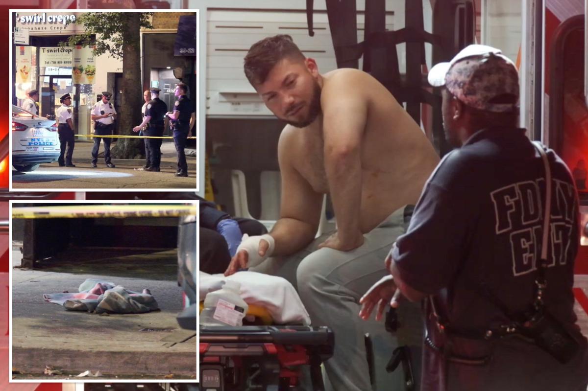 Off-duty NYPD cop stabbed in hand by stranger while walking with friend in NYC