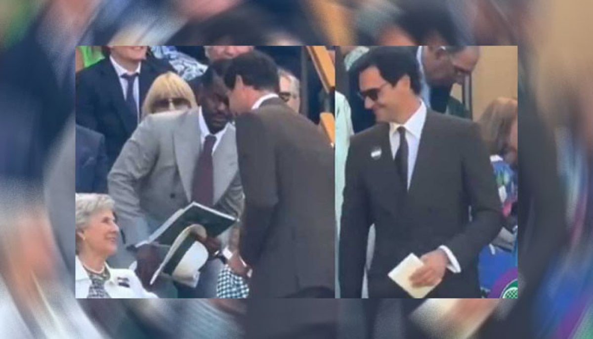 Roger Federer greets Queen Camilla’s companion and senior royal at Wimbledon
