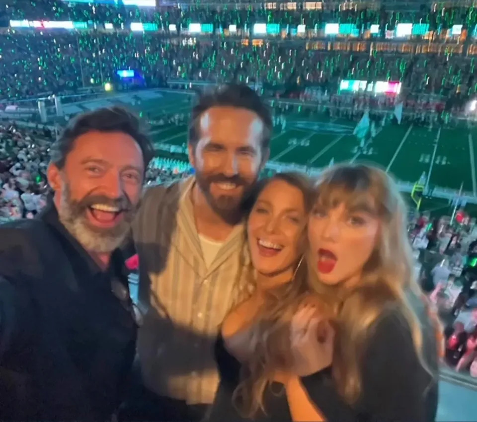 Reynolds also attended a Chiefs games with close friend Hugh Jackman alongside Swift and Lively, as seen here in October 2023. Hugh Jackman/Instagram