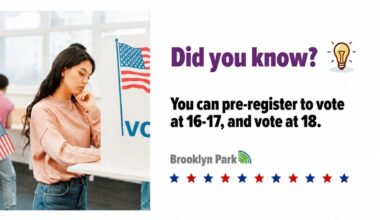 MINNEAPOLIMEDIA NEWS | Brooklyn Park Encourages 16- and 17-Year-Olds to Pre-Register to Vote, Building the Next Generation of Minnesota Voters