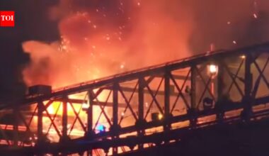 Watch: New York's Brooklyn Bridge catches fire during July 4 fireworks display