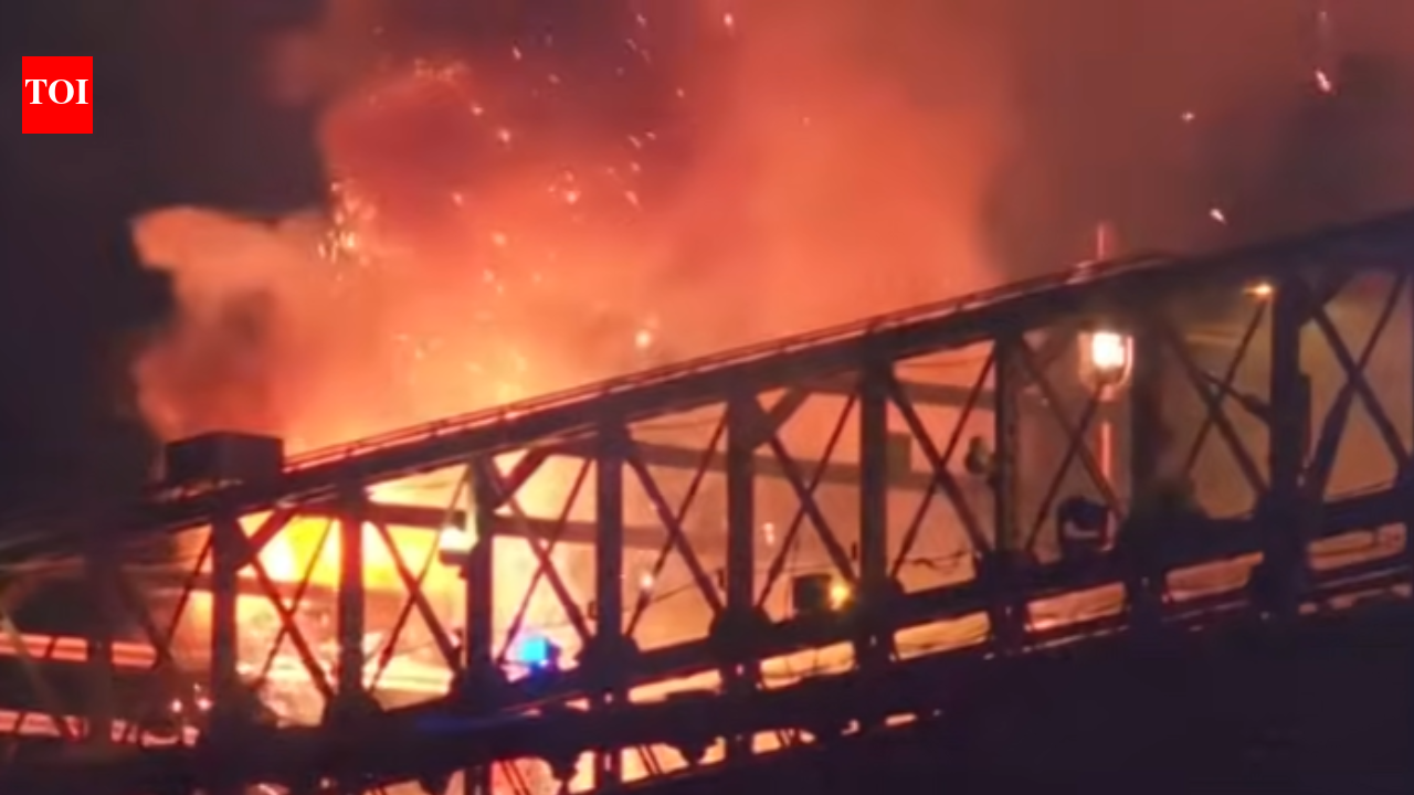 Watch: New York's Brooklyn Bridge catches fire during July 4 fireworks display