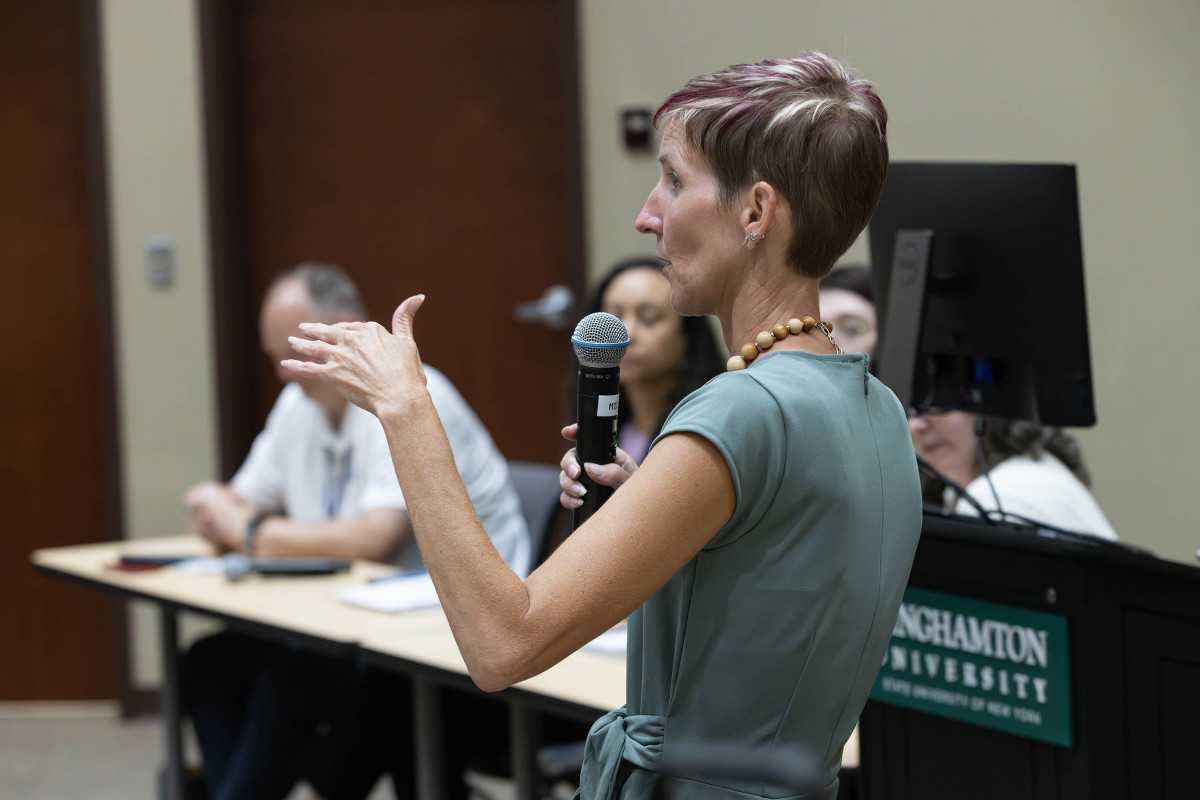 Professor Amber Simpson, a faculty member from the College of Community and Public Affairs, led the STEM workforce development panel.