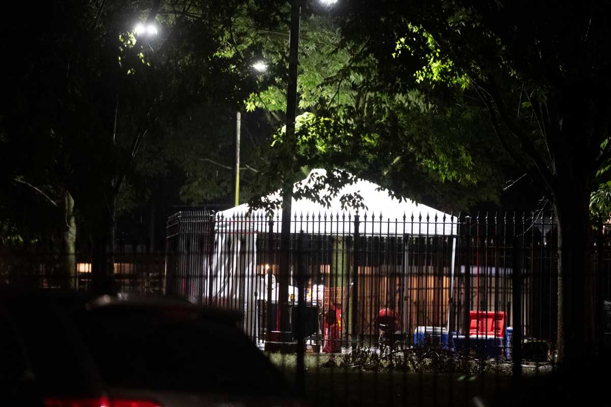 scene of Brooklyn mass shooting with abandoned tent