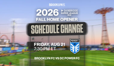 Brooklyn FC Women Home Opener Rescheduled to Aug 21