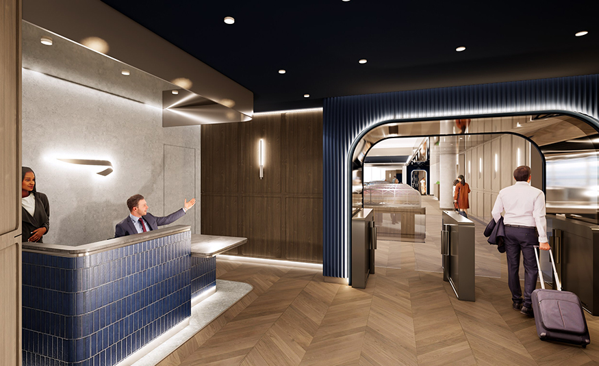 British Airways EWR lounge rendering