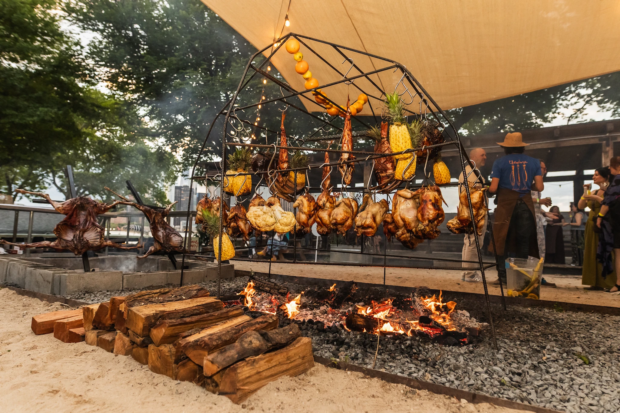 An outdoor grill at Theodora Beach Club