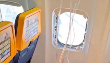 Ryanair passenger almost sucked out of plane cabin after window shatters on Germany-bound flight: reports