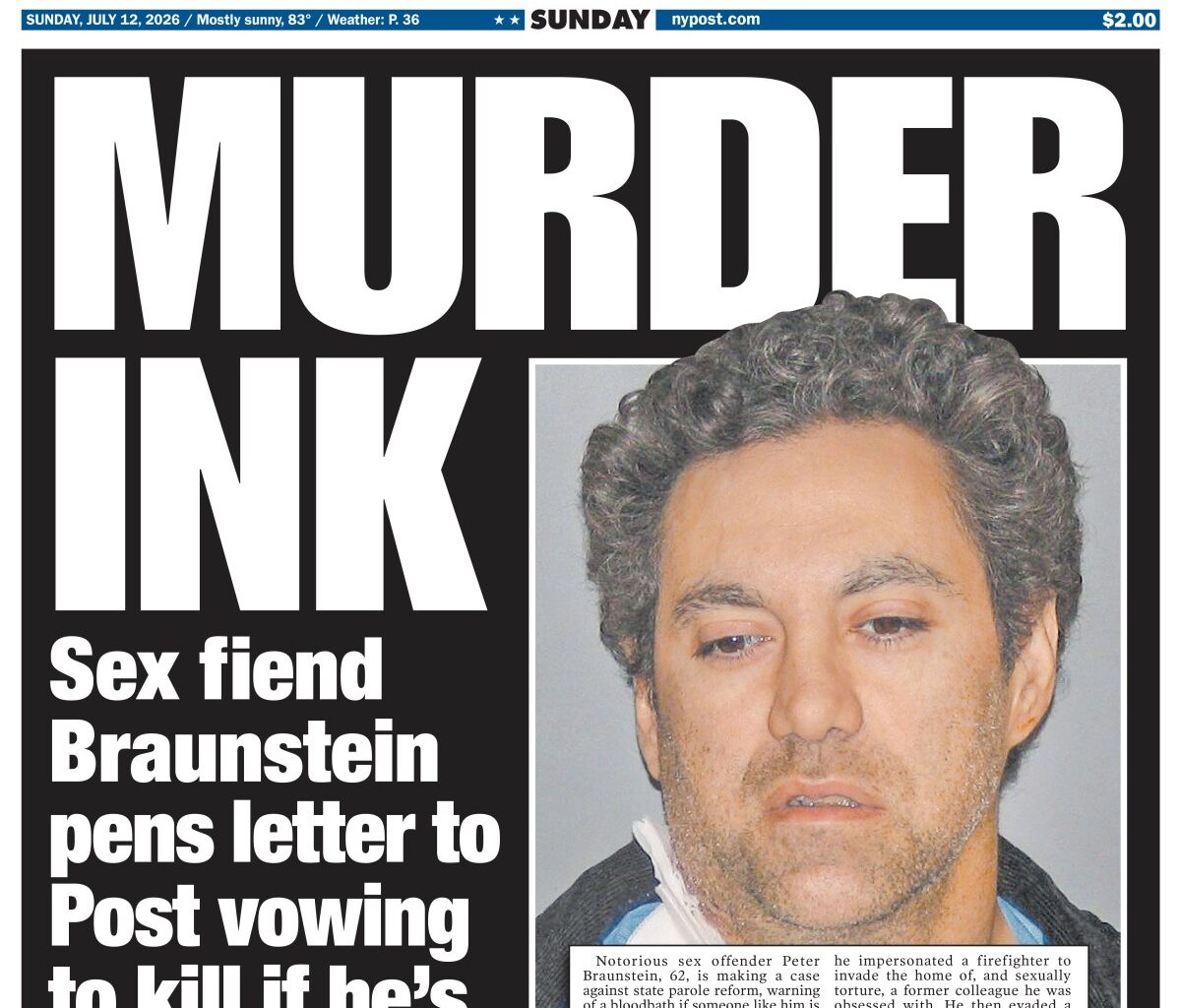 New York Post Cover for July 12, 2026