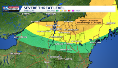 Heat returns Tuesday before 'unusually intense' storms overnight across Vermont, New York