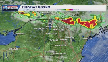 Timeline: See when strong storms roll through Tuesday night in Vermont, New York
