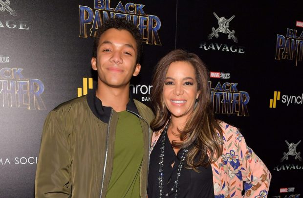 Gabriel Hostin and Sunny Hostin attend the screening of Marvel Studios' "Black Panther" hosted by The Cinema Society on Feb. 13, 2018 in New York City. (Photo by Roy Rochlin/Getty Images)