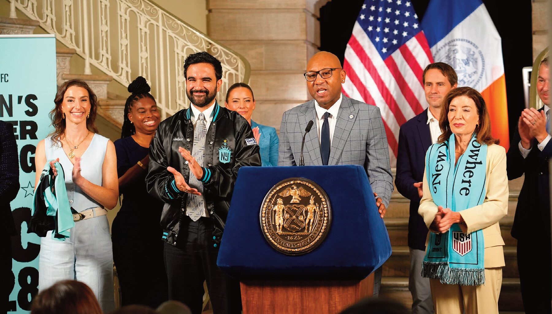 Borough President Donovan Richards Jr., Mayor Zohran Kwame Mamdani, and Governor Kathy Hochul announced that Gotham FC, the reigning National Women’s Soccer League champions, will play their home games at Etihad Park in Willets Point, starting in 2028.