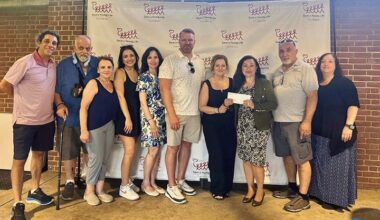 The Foundation was also honored to receive a gen­erous $2,500 donation from First Central Savings Bank, presented by Anna-Marie Sardarian Vallone and Maria Betzios, reaffirming the bank’s long­standing commitment to supporting local charitable organizations and the mission of the Save a Young Life Foundation.