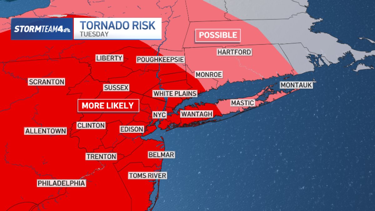 NYC tornado, flash flood risk returns Tuesday with severe storms – NBC New York
