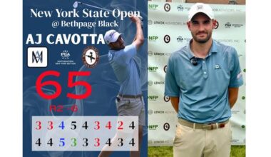 Skidmore assistant golf coach AJ Cavotta finishes second, after playoff, in New York Open at Bethpage