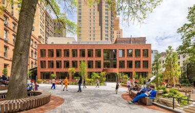 The new building’s brick façade matches the diverse masonry palette found in the campus’ existing historical buildings.