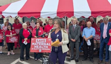 NYSNA, politicians, and community members rally outside before North Star