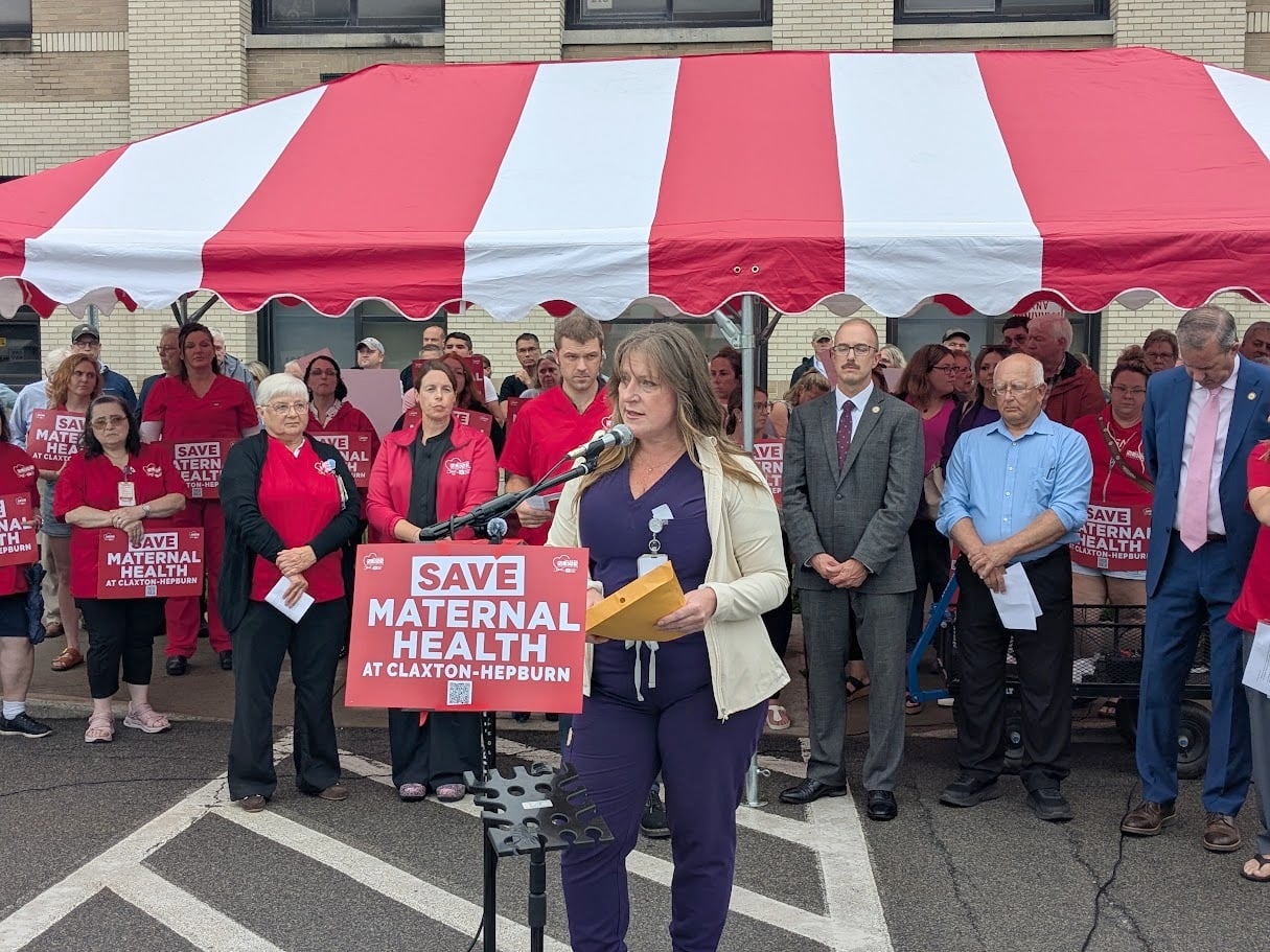 NYSNA, politicians, and community members rally outside before North Star