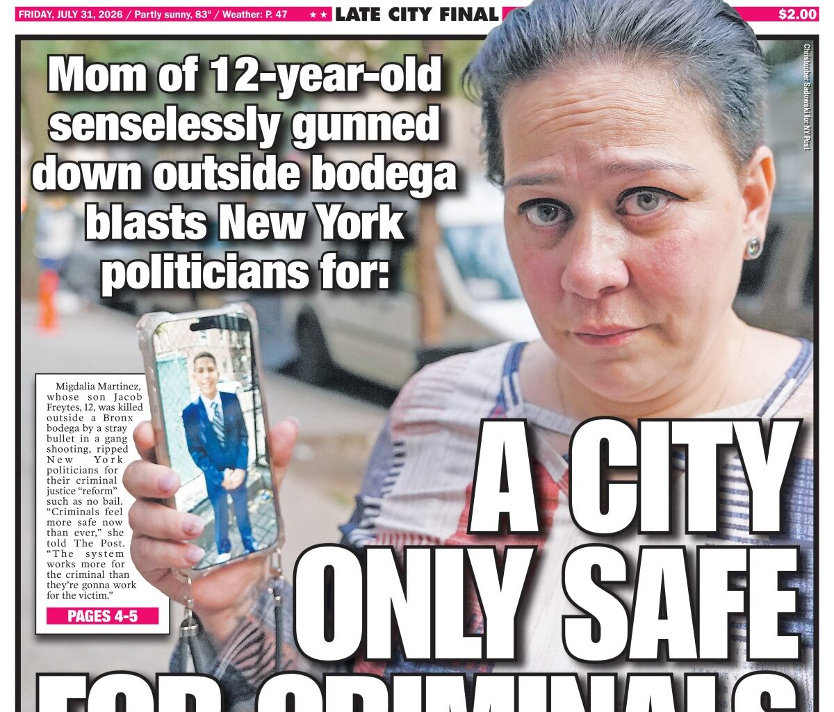New York Post Cover for July 31, 2026