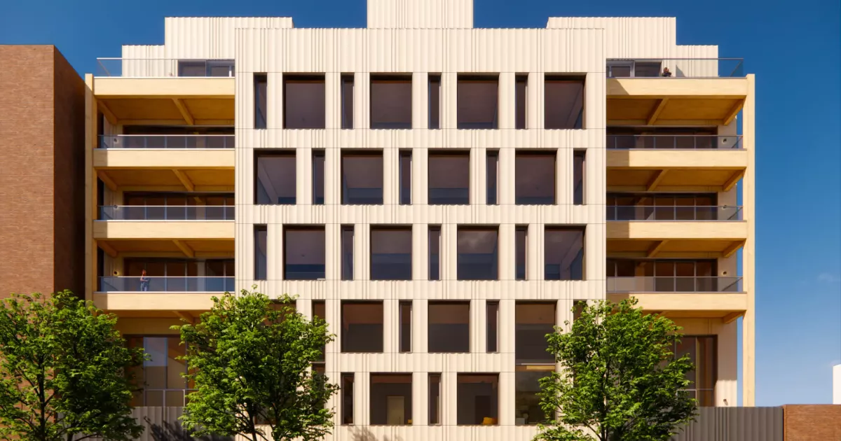 7-Story Mass-Timber Residential Wrapping Up in Brooklyn