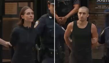 Angela Nikolau and Ivan Kuznetsov, couple who scaled Empire State Building with banner, released from jail after court appearance