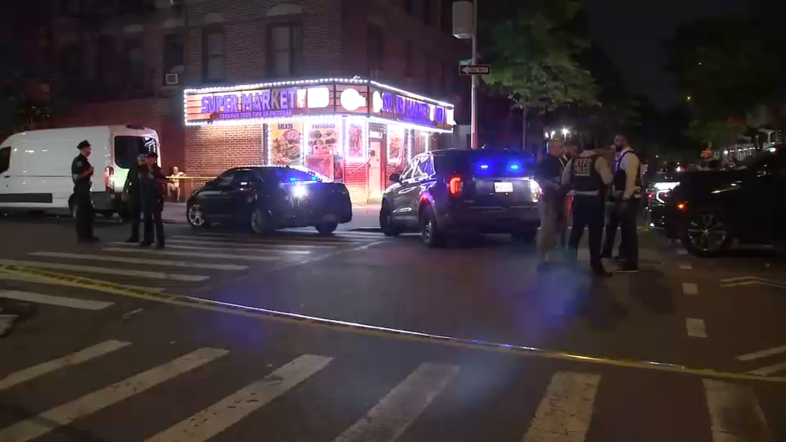 Surveillance video shows fight break out before 12-year-old struck by bullet outside Bronx bodega
