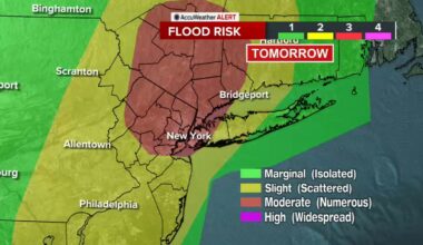 Live Updates: Flood Watch, storm risk for NYC, Tri-State for Tuesday with rounds of heavy rain into Wednesday