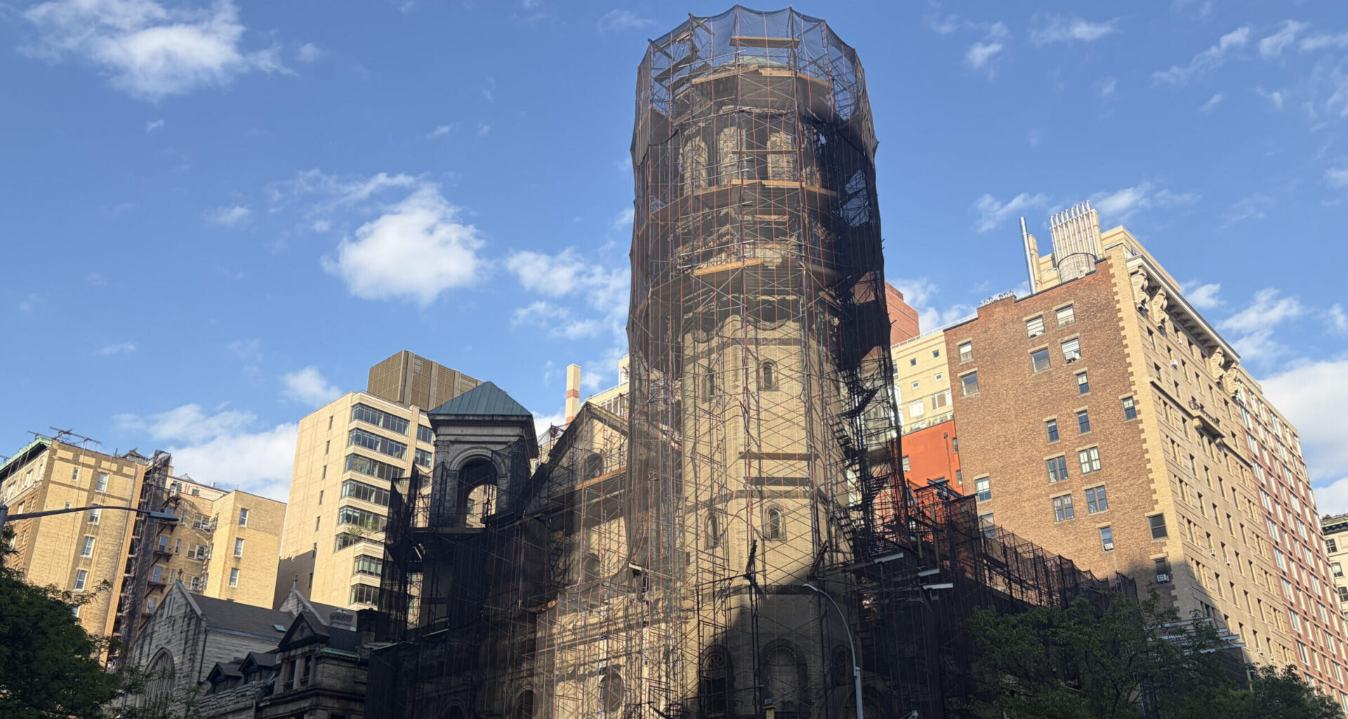 UWS Shed Watch: Behind This Church’s Scaffolding, a 129-Year-Old Neighborhood Roof Is Being Restored