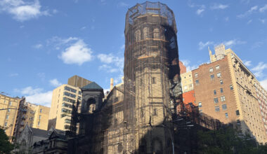 UWS Shed Watch: Behind This Church’s Scaffolding, a 129-Year-Old Neighborhood Roof Is Being Restored