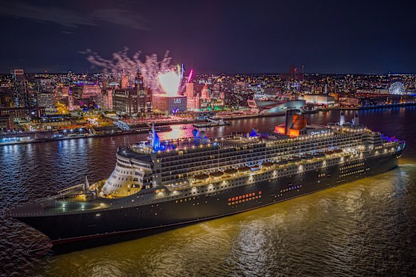 Queen Mary 2 during Cunard’s 175th anniversary celebrations in Liverpool in 2015.
