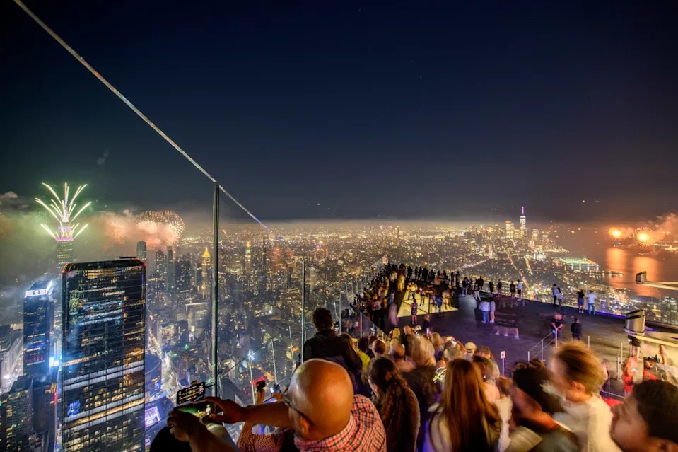 The Edge and Marquee Skydeck offer stunning views of the firework show — just be careful if you’re afraid of heights. Getty Images for Edge at Hudson Yards