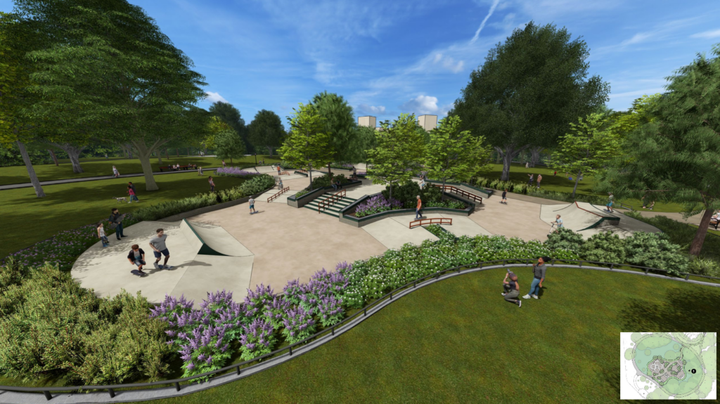 Skateboard Park rendering. Photo: NYC Parks Department