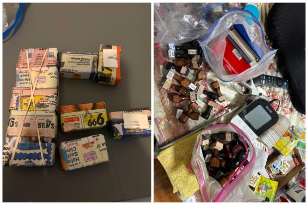 Police recovered 10 pounds of narcotics and drug paraphernalia after raiding Antonio Cabrera's Bronx apartment, which was covered in white powder. (Courtesy of Special Narcotics Prosecutor's Office)