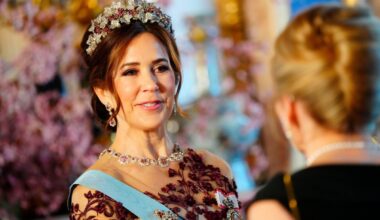 The King and Queen of Denmark attend a state banquet at the Royal Palace in Stockholm on May 6, 2024 (Ida Marie Odgaard/Ritzau Scanpix/Alamy)