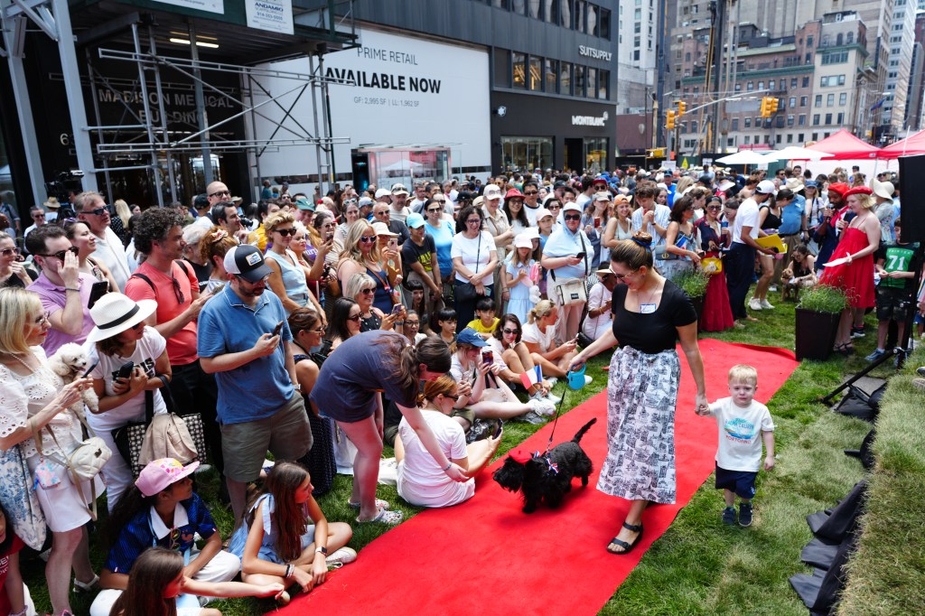 Dogs participate in the New York Dog Parade during LAlliance New Yorks annual Bastille Day celebration on Madison Avenue in New York, Sunday, July 12, 2026. The event marks Frances national holiday and commemorates the storming of the Bastille on July 14, 1789. (James Keivom for NY Post)